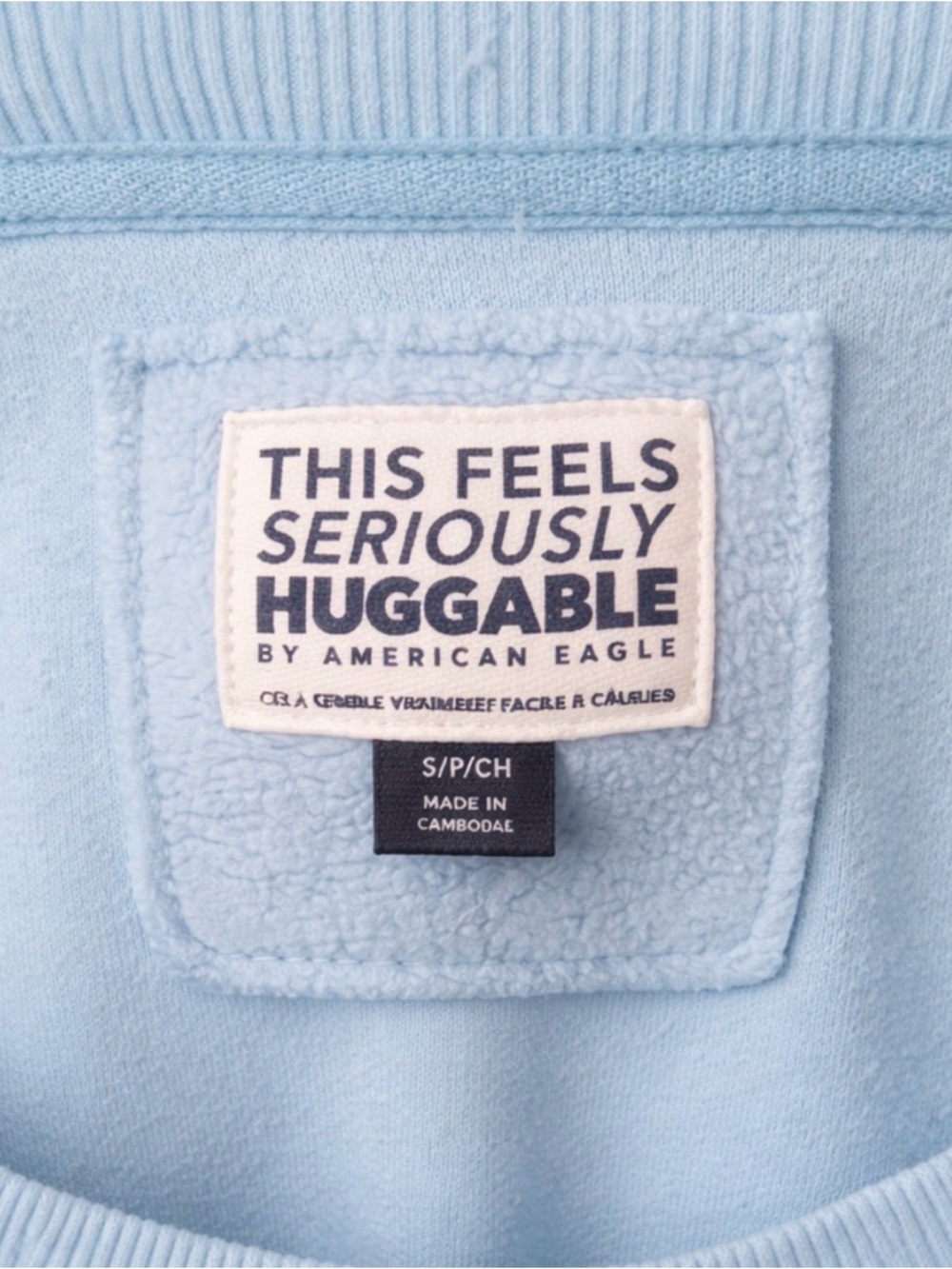 American Eagle Outfitters Huggable Light Blue Crewneck Sweatshirt - Size Small - Picture 2 of 3